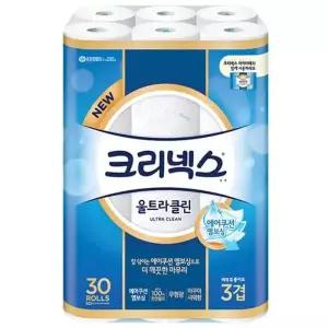 크리넥스 두루마리휴지 울트라클린 화장지 3겹 30롤