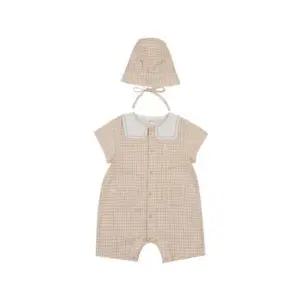47926572-아가방 TC01 여름 노아체크반팔우주복(모자)(BEIGE)  01T32750221