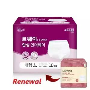 르웨이 언더웨어 팬티기저귀 대형80매 (10매x8팩)