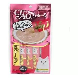 [하프클럽/셀럽하우스]고양이 반려묘 츄르 영양 간식 참치 연어 4본입