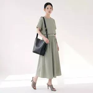 LAP 허리 밴딩 투인원 원피스 AS2WO590