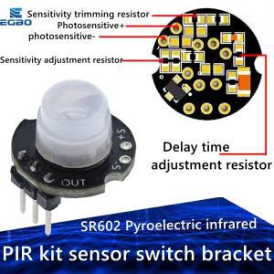 1~ 10PCS MH-SR602 미니 소형 모션 센서 감지기 초전 적외선 PIR 키트 Arduino Diy 용 감각 스위치 브래킷