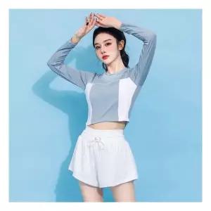 은창)하이 웨이스트 밴딩 스포티 래쉬가드 수영복 수영복
