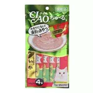 [하프클럽/셀럽하우스]고양이 반려묘 츄르 영양 간식 닭가슴살 오징어 4본입
