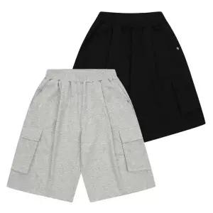 에꼴리에 카고 와이드 버뮤다 바지 26B0231-BK/GY