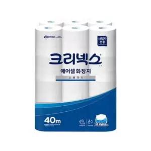 변기 45086 크리넥스 물에잘녹는 에어셀 롤화장지 24롤 40M