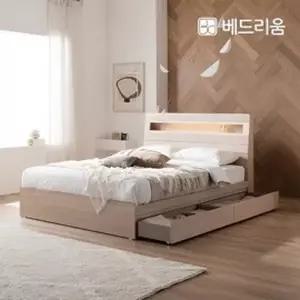 [신세계라이브쇼핑]냉감침구 증정 [베드리움] NEW 스마트메이트 편백 LED 수납침대(Q)-NEW 코지슬립 유로탑