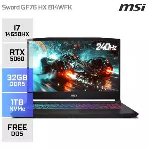 MSI 소드 GF76 HX B14WFK-i7 QHD RTX5060 게임용 그래픽작업용 노트북 (32GB/1TB) YO