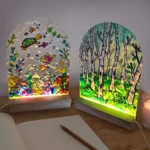 LED 아크릴 무드등 만들기(원목받침)