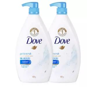 도브 바디워시 대용량 바디클렌저 젠틀 스크럽 1000ml 2개