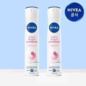 [니베아]니베아 데오드란트 스프레이 엑스트라 브라이트 200ml 2개