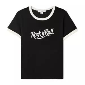[롯데백화점]후아유 여성 Rock Lettering Ringer T-shirt WHRAG3721F
