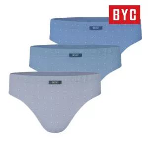BYC 남성 삼각팬티 순면 미디 브리프 MCF2345 3매입