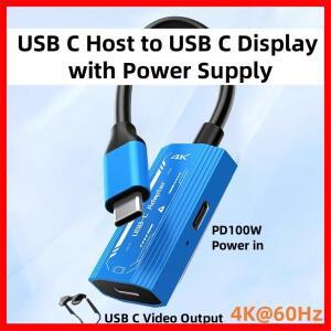 USB C to XREAL/VITURE One/RayNeo AR XR 스마트 글래스 4K@60Hz 디스플레이 어댑터 (PD100W 충전 지원, 스