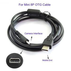 카메라용 OTG 케이블 타입-C에서 MINI 8P B로; 안드로이드 폰에 연결된 SLR 데이터 커넥터  파일 전송