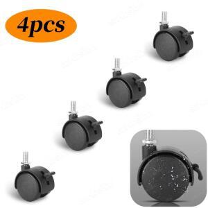 4pcs M8 스레드 줄기 1.5 인치 360 학위 캐스터 잠금 브레이크 가구 테이블 서랍 캐비닛 회전 바퀴