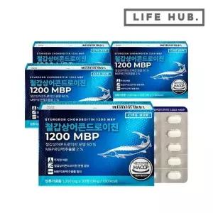 라이프허브 철갑상어 콘드로이친 1200 MBP 4박스(1,200mg x 120정) 4개월분