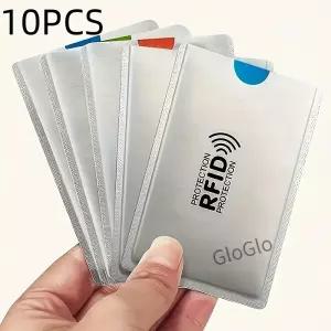 10개 RFID 차단 카드 슬리브 도난 방지 NFC ID 신용카드 보호기 적 홀더 정리 가방