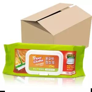청소포용 물걸레청소포(고급형) 대형 25매 x1박스(10개) 38x20cm