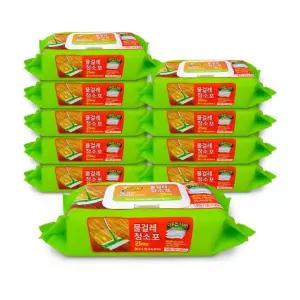 국산 고급형 물걸레 청소 포 25매(대형38x20cm) 10개 용품 손걸레 밀대패드 물티슈