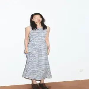 6Y022533 ZARA 자라 여자 체크무늬 롱원피스 민소매 원피스 3152308