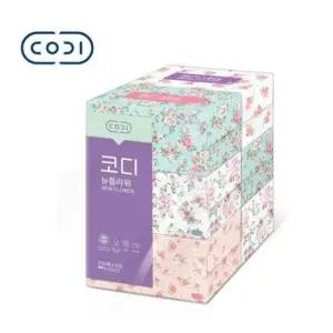각티슈2겹 코디 뉴플라워 미용티슈 2겹 갑티슈 각 250매x6입