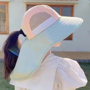 썸머 매쉬 소재 수영장 바다 키즈 배색 플랩캡 키즈 모자 플랩캡 넓은챙 챙이긴 목보호 썸머 햇