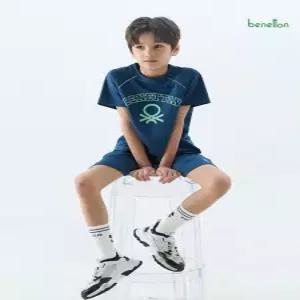 [베네통 언더웨어][베네통] 베네통 키즈 메쉬 스포츠 셋업 블루그린 BNKES5M27T