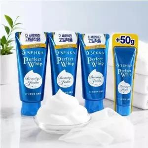 센카 퍼펙트휩 폼클렌징 페이셜 워시 시세이도 세안제 120g 3개+50g 1개 모든피부용