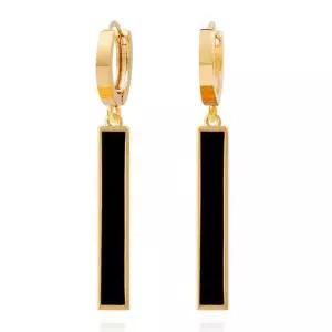 이덴 14K 블랙시크 귀걸이 (Gold-Pin) 원터치 기념일