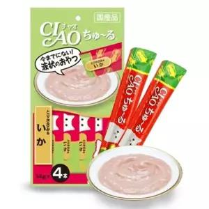 [하프클럽/셀럽하우스]고양이 챠오츄르 닭가슴살 오징어 4개입 1P 습식 간식