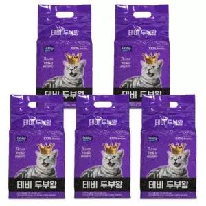 [하프클럽/셀럽하우스]테비 두부왕 두부모래가는입자 베이비파우더 7LX5개