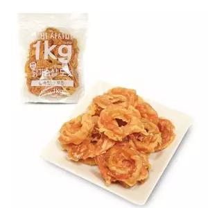 [하프클럽/셀럽하우스]대용량 강아지 간식 사사미 육포 닭가슴살도넛 1kg