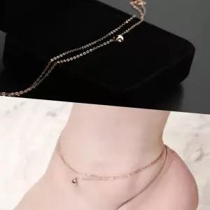 (다올)14K Gold 로즈골드 더블 체인 발찌 여자발찌 선물