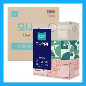 모나리자 각티슈 280매 x 24개 대용량 미용 크리넥스 화장지 휴지 곽 티슈 천연펄프