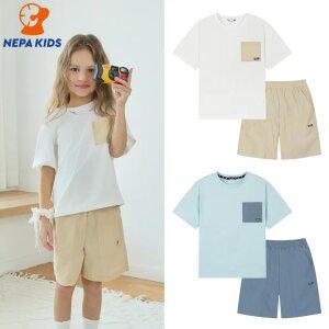 NEPA KIDS 네파키즈 공용 에센셜 포켓 반팔 세트 KMD5951