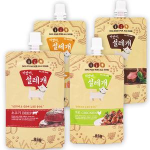 설레개 대용량 강아지 츄르 85g 소고기/연어/양/치킨