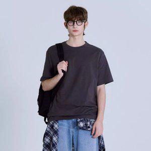 (최초가:19,900원)베이직하우스 면16수 릴렉스핏 라운드 반팔티셔츠