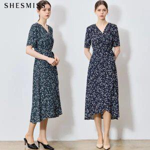 [쉬즈미스(SHESMISS)] 극강날씬핏 패턴 랩 원피스 (택가격: 228000원)
