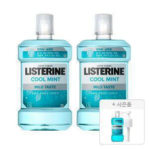 리스테린 쿨민트 마일드 대용량 1.5L, 2개 + 증정(쿨민트 500ml,1개 + 전용 펌프, 1개