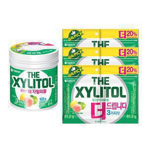 오리온 더자일리톨 용기 102g, 1개 + 더자일리톨 리필 (1+1) 122g, 3개