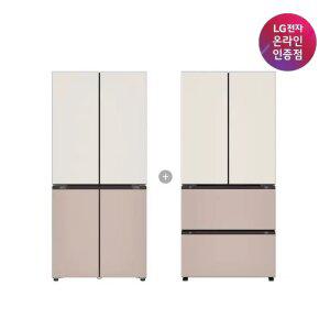 [혜택가 485만대] LG 디오스 오브제컬렉션 Fit&Max 냉장고 김치냉장고세트 R984GGA012