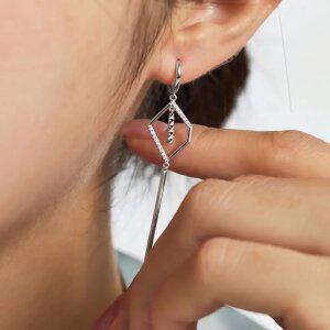 엘렌쥬얼리 실버 Silver 925 바치오 원터치 드롭 은 귀걸이