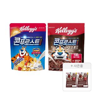 켈로그 콘푸로스트 600g, 1개+콘푸로스트 다크초코 550g, 1개+증정(첵스초코 쿠키앤크