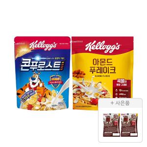 켈로그 콘푸로스트 600g, 1개+아몬드 푸레이크 600g, 1개+증정(첵스초코 쿠키앤크림 3