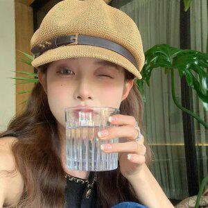 J2K 여성 벨트 포인트 뉴스보이캡 베레모 데일리 패션 모자