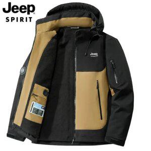 JEEP SPIRIT가을 겨울 남성 기능성 바람막이 플리스 재킷 방풍 방한 후드자켓