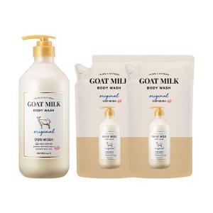 샤워메이트 산양유 오리지널 바디워시 800ml, 1개+산양유 오리지널 바디워시 리필 700