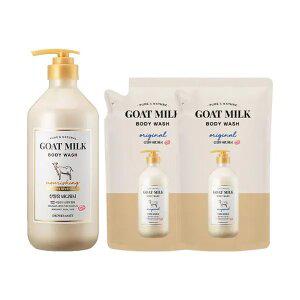 샤워메이트 산양유 마누카 바디워시 800ml, 1개+산양유 오리지널 바디워시 리필 700ml