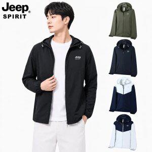 JEEP SPIRIT 남성 여름 경량 후드 바람막이 집업 스포츠 캐주얼 재킷